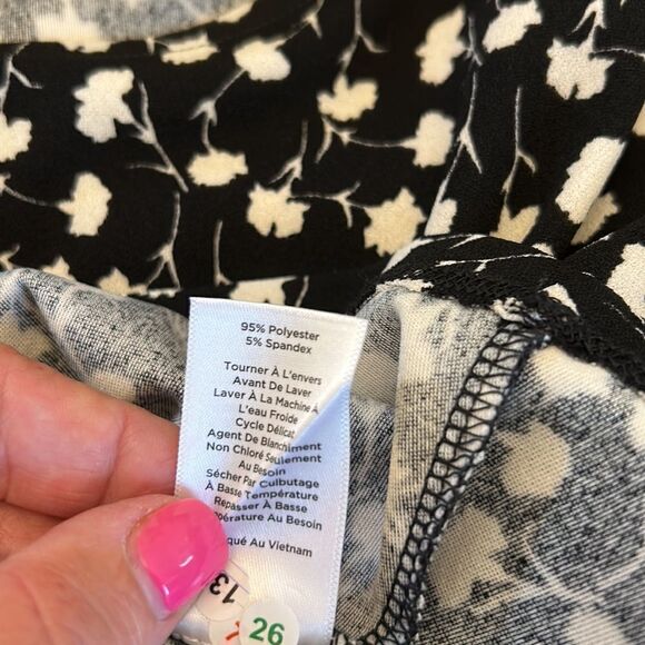 Talbots black white patterned short sleeve blouse Size 1X New - Picture 11 of 11